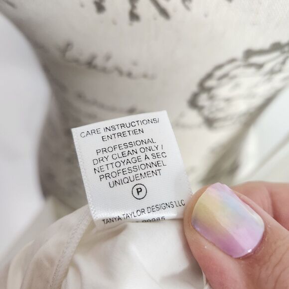 TANYA TAYLOR Top Womens 8 White Sleeveless Cutout Wrap Shirt Tie Office Siren - Picture 12 of 12